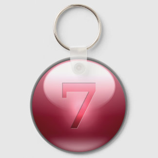 Red Lucky 7 Nyckelring
