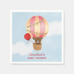 Red Luftballong Girl Baby Shower Pappersservett
