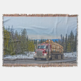 Red Lumber Delivery Lastbil och Highway Art Mysfilt