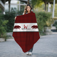 Red Lumberjack Play Bears Monogram