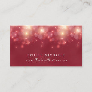 Red Luxe Bokeh Gnistra Elegant Boutique Visitkort