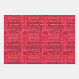 Red Lycklig Days Wrapping Papper