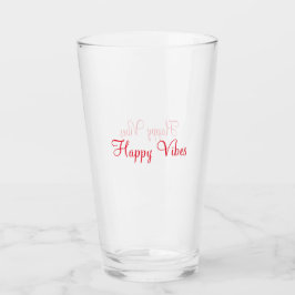 Red lycklig vibes helgdag enkel minimal kalligrafi glaskopp