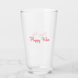 Red lycklig vibes helgdag enkel minimal kalligrafi glaskopp