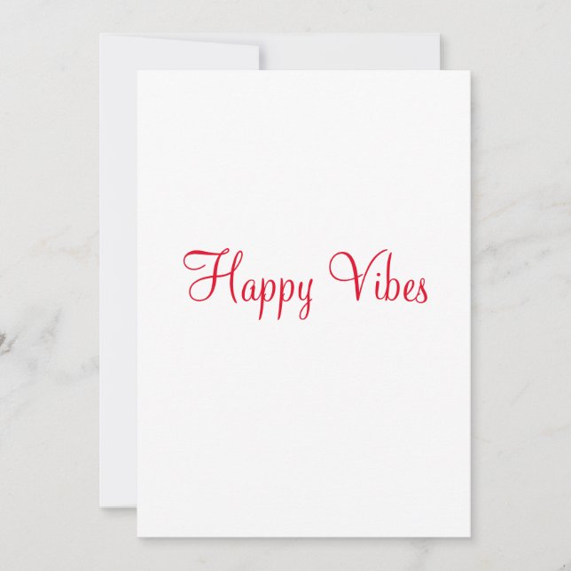 Red lycklig vibes helgdag enkel minimal kalligrafi inbjudningar (Framsida)