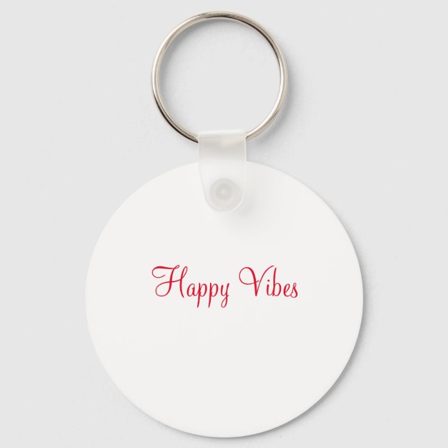 Red lycklig vibes helgdag enkel minimal kalligrafi nyckelring (Framsida)
