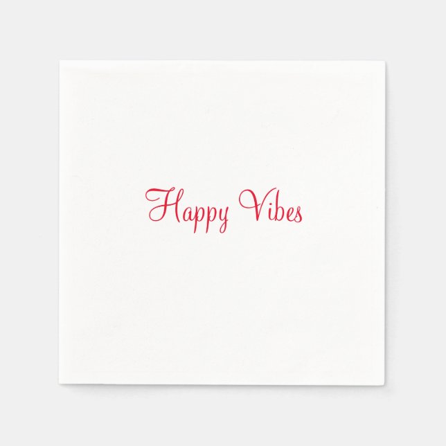 Red lycklig vibes helgdag enkel minimal kalligrafi pappersservett (Framsidan)