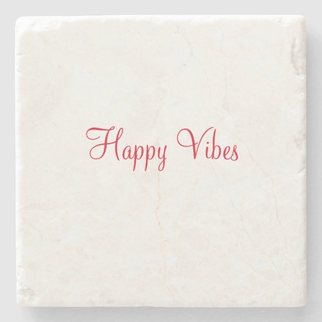 Red lycklig vibes helgdag enkel minimal kalligrafi stenunderlägg (Framsidan)