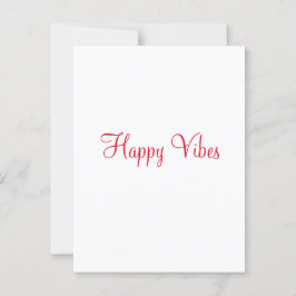 Red lycklig vibes helgdag enkel minimal kalligrafi vykort