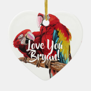 Red Macaw Art Kärlek Du menar Namn Dekoration