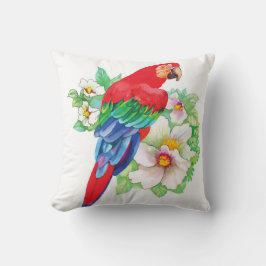 Red Macaw Square Dekorativ kudde