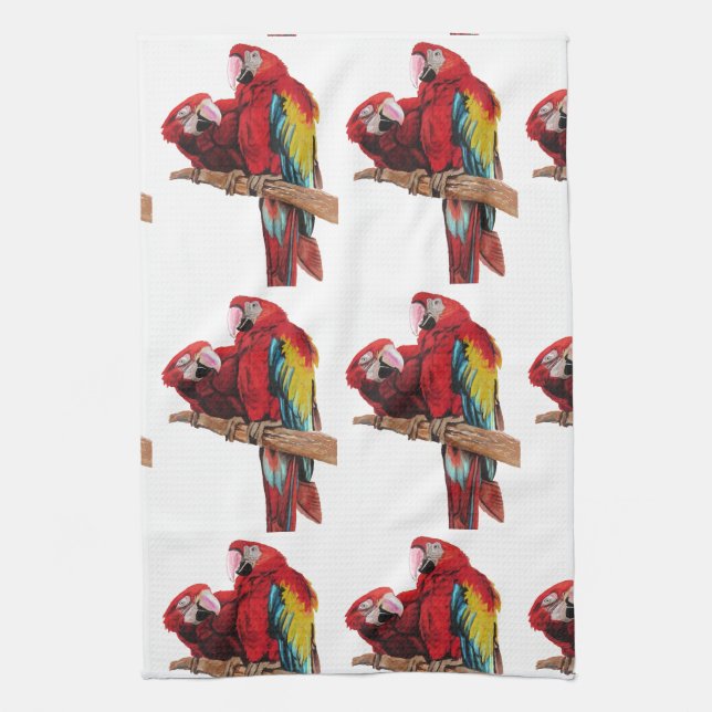 Red Macaw Tea Towel Kökshandduk (Vertikal)