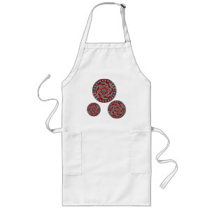Red Machinery Apron Långt Förkläde
