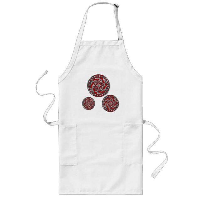 Red Machinery Apron Långt Förkläde (Framsidan)