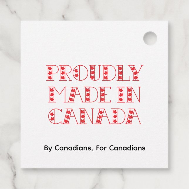 Red Made in Canada Gåvor Etiketter (Baksida)