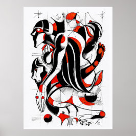 Red magician bläck poster