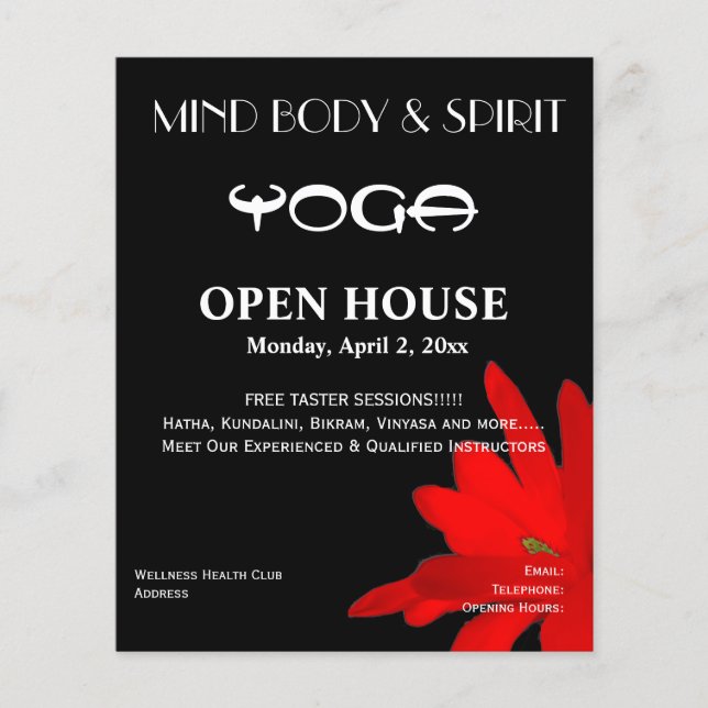 Red Magnolia Yoga A5-flygare Flygblad (Framsidan)