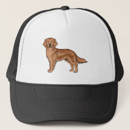 Red Mahogany Golden Retriever Cute Tecknad hund Ar Keps