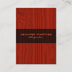 Red Mahogany Wood Grain Mönster look Visitkort