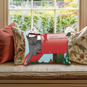 Red Mail Box Cat Prydnadskudde