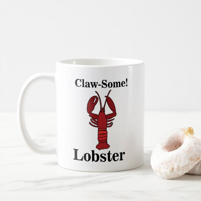 Red Maine Lobster Seafood Coastal Beach Kaffemugg (Med munk)