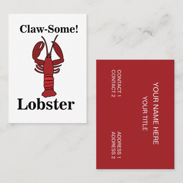 Red Maine Lobster Seafood Restaurant Visitkort (Fram/baksida)