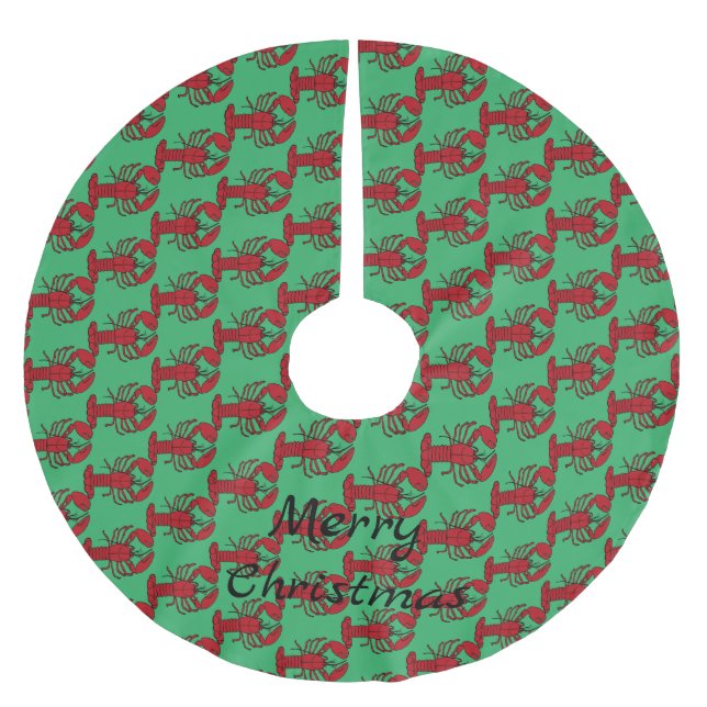 Red Maine Lobster Thunder_Cove Julgransmatta Borstad Polyester (Framsidan)