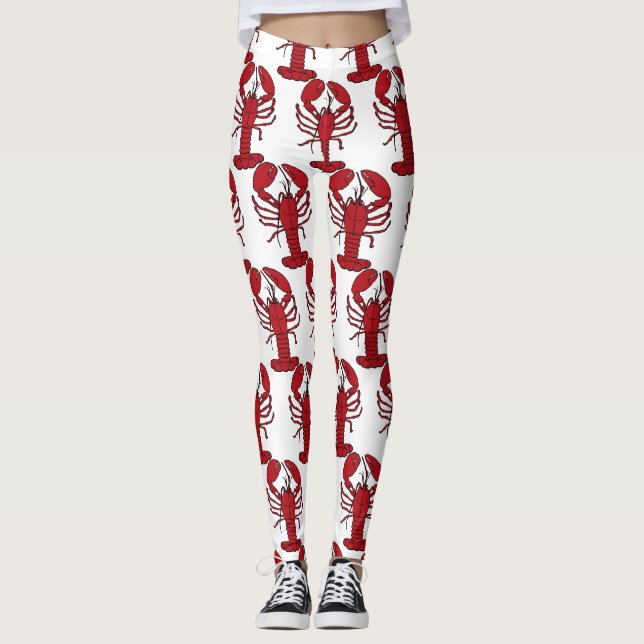 Red Maine Lobster Thunder_Cove Leggings (Framsida)