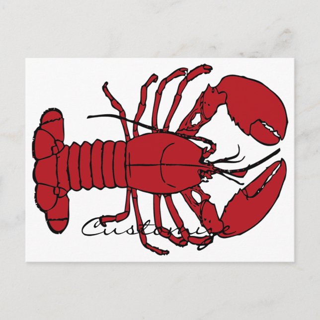 Red Maine Lobster Thunder_Cove Vykort (Framsida)