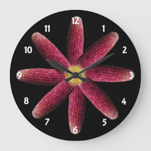 Red Maj Mönster Clock Stor Klocka