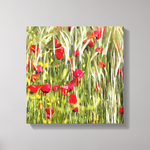 Red Maj Poppies Realistic Art Canvastryck