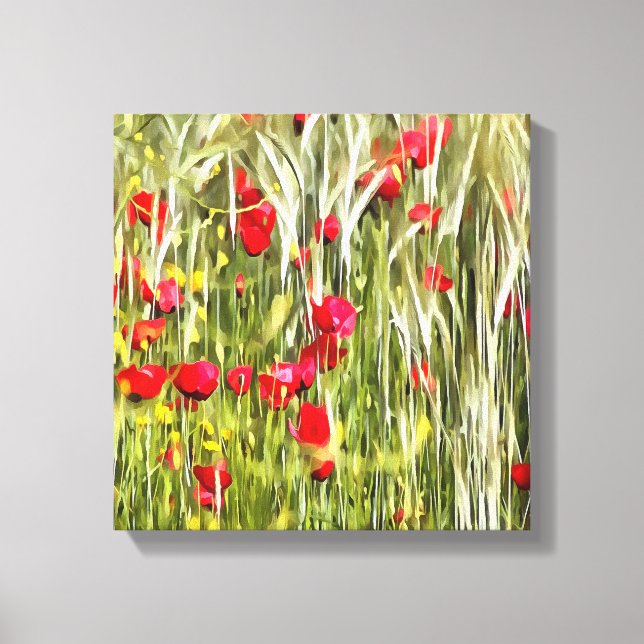 Red Maj Poppies Realistic Art Canvastryck (Framsida)