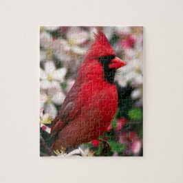 Red Male Cardinal Ceramic Tile Pussel