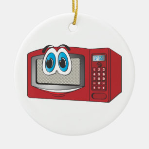 Red Male Microwave-Tecknad Julgransprydnad Keramik