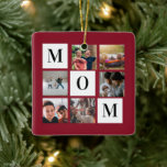 Red Mamma Colorblock Photo Collage Personlig Julgransprydnad Keramik<br><div class="desc">Anpassa den här Mamma Colorblock Photo Collage Personlig Ceramic Ornament-presentidén för att fira en av dina favoriter. Den här personligen ger en födelsedagspresent eller julklapp. Familjen och vännerna kommer att göra det här Mamma Colorblock Photo Collage Personlig Ceramic Ornament presentiste idé. Det är lätt att anpassa sig för att vara...</div>