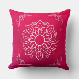 Red Mandala Decorative Pillow Kudde