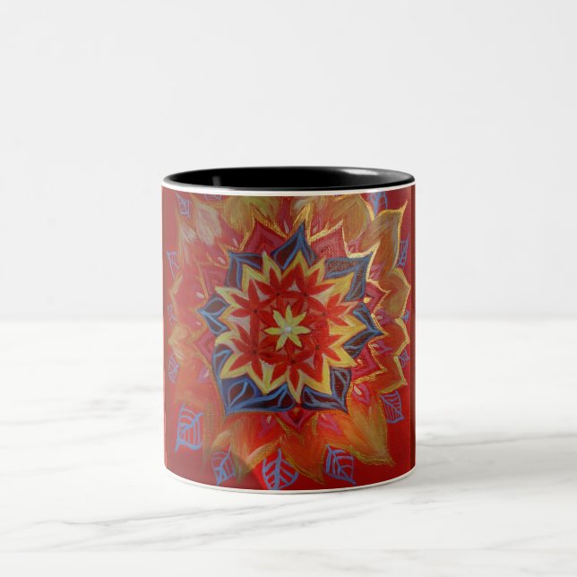 Red Mandala Two-Tone Mugg (Center)