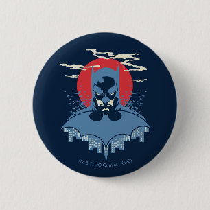 Red Måne Batman med Logotyp Knapp
