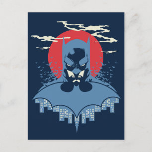 Red Måne Batman med vykort för Logotyp