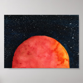 Red Måne Galaxy Print, Value Poster Pappert (proje