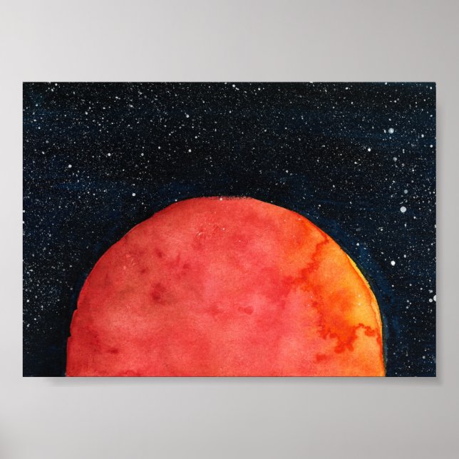 Red Måne Galaxy Print, Value Poster Pappert (proje (Framsidan)