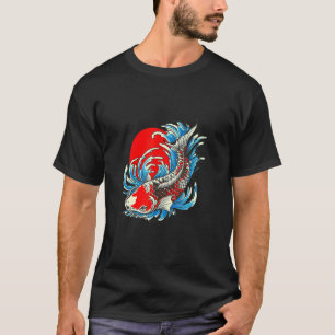 Red Måne japansk koi Fish T Shirt