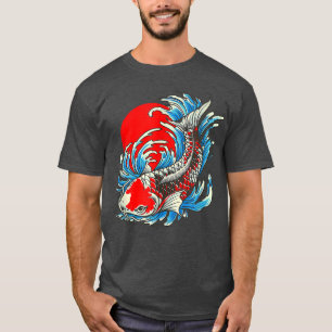 Red Måne japansk koi Fish T Shirt