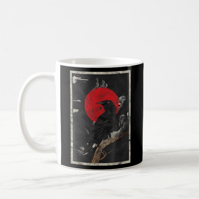 Red Måne Raven Black Kråka Kaffemugg (Vänster)