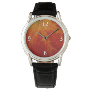 Red Maple Abstrakt Löv - höstfoto Armbandsur