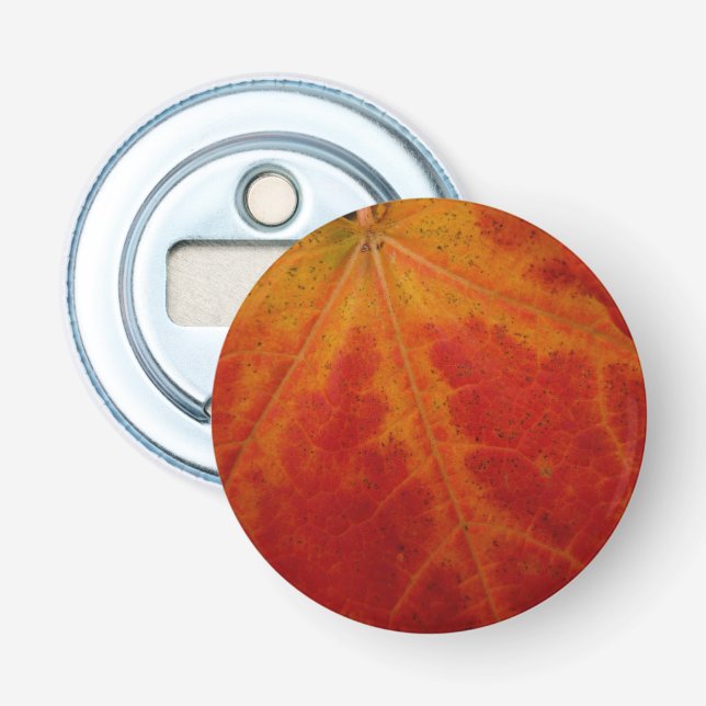 Red Maple Abstrakt Löv - höstfoto Flasköppnare (Framsidan)