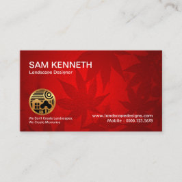 Red Maple Löv Modern Art Landscaping Visitkort