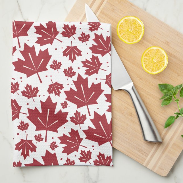 Red Maple Löv Mönster Kökshandduk (Skapare uppladdad)