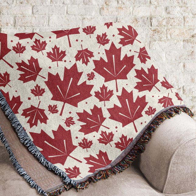 Red Maple Löv Mönster Mysfilt (Skapare uppladdad)