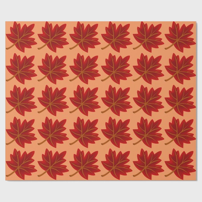 Red Maple Löv Presentpapper (Platt)